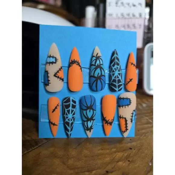 Fall pumpkin and patches press on nails custom made - Picture 1 of 2